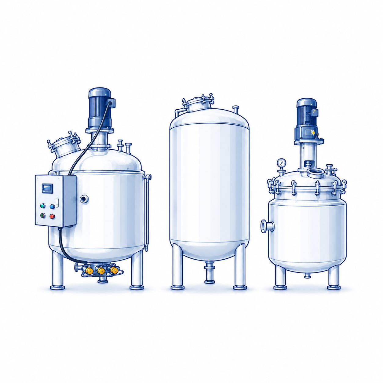 Stainless steel tanks and process vessels