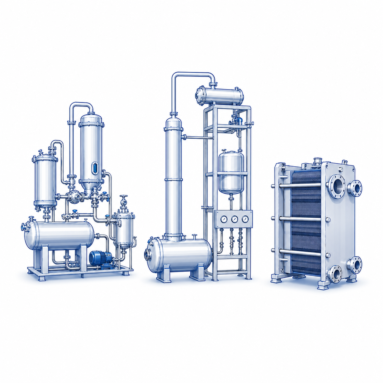 Extraction, concentration and thermal processing equipment