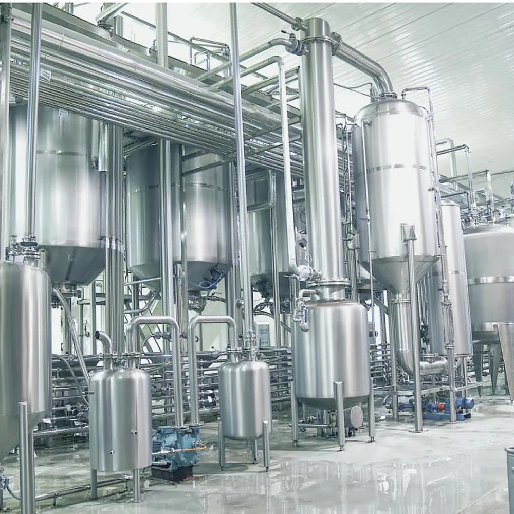 Industrial extraction and concentration system with stainless steel process vessels and piping